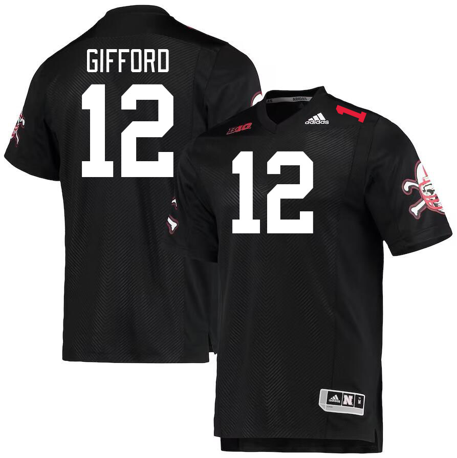 #12 Luke Gifford Nebraska Cornhuskers Jerseys Football Stitched-Black